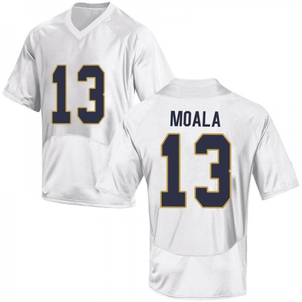 Paul Moala Notre Dame Fighting Irish NCAA Youth #13 White Replica College Stitched Football Jersey XUQ6555VM